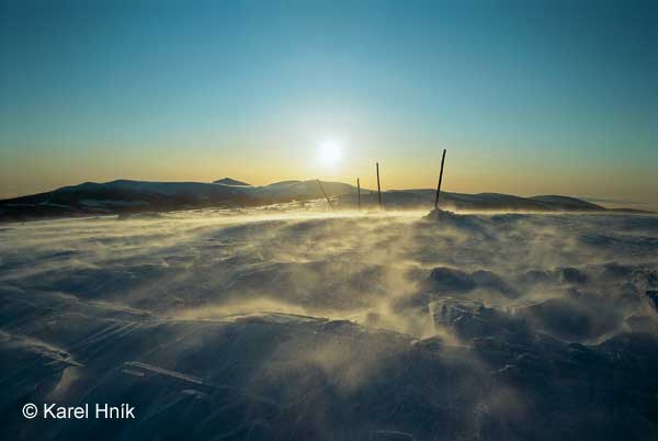 A blizzard on the ridge * Krkonose Mountains (Giant Mts)