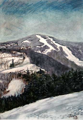 View from the village of Strazne towards Zaly * Krkonose Mountains (Giant Mts)