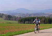 The road to Pricnice (view of Mt. Zaly and town Vrchlabi) Horní Kalná * Krkonose Mountains (Giant Mts)