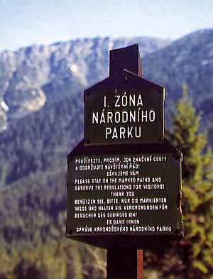 Die Zonen im Nationalpark Krkonose * Riesengebirge (Krkonose)