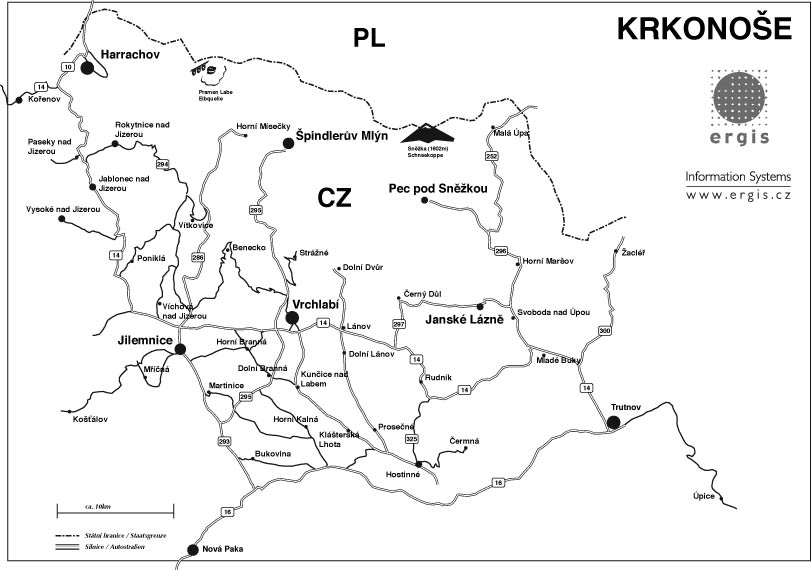 Road map * Krkonose Mountains (Giant Mts)