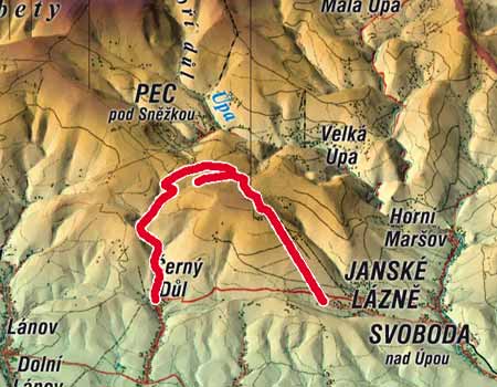 Abfahrt ins Tal von erny Dul (MTB) * Riesengebirge (Krkonose)