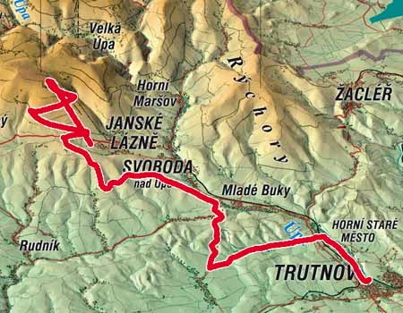 Abfahrt nach Trutnov (MTB und tracking bike) * Riesengebirge (Krkonose)