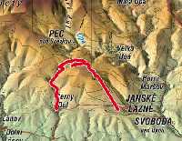 Bild vergrssern: Abfahrt ins Tal von erny Dul (MTB) * Riesengebirge (Krkonose)