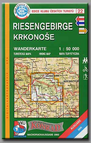 zvětšit obrázek: Riesengebirge - Wanderkarte * Krkonoše